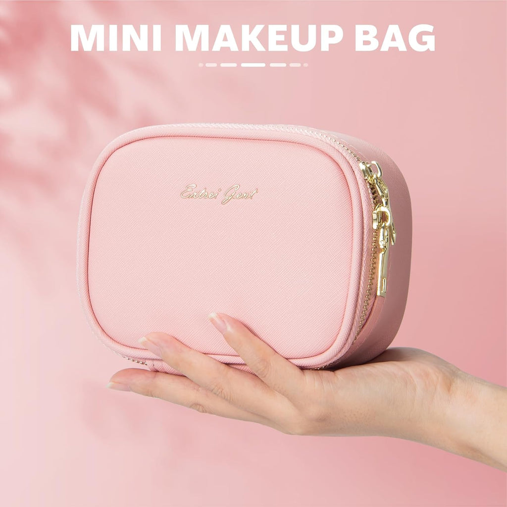 Chic Mini Makeup Bag with LED Mirror - Travel-Friendly Cosmetic Organizer with Adjustable Light Modes for Effortless Touch-Ups