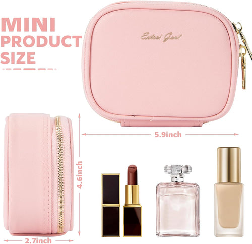 Chic Mini Makeup Bag with LED Mirror - Travel-Friendly Cosmetic Organizer with Adjustable Light Modes for Effortless Touch-Ups